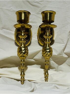 Vintage Indian Brass Wall Sconces